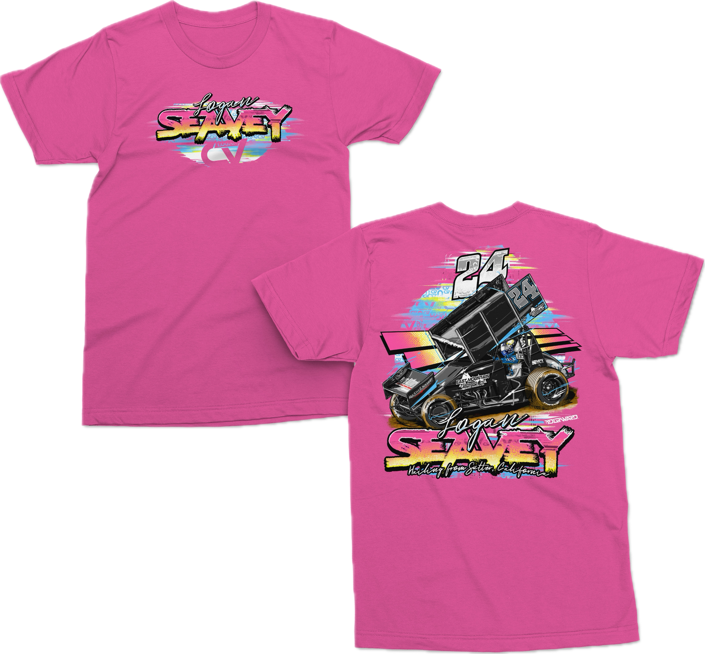 24 Wing Car T Shirt - Pink