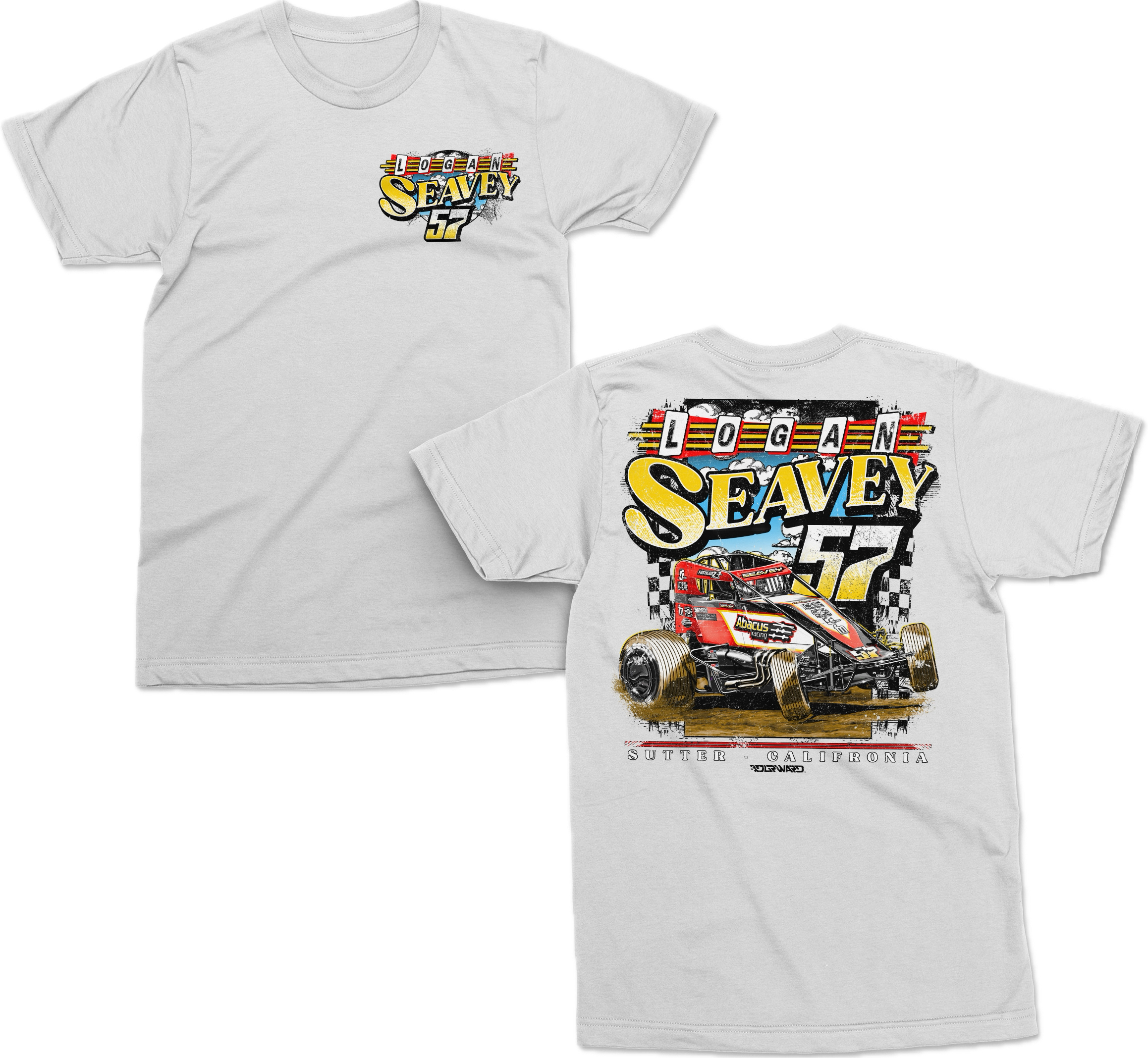 Retro 57 Sprint Car Tee - White