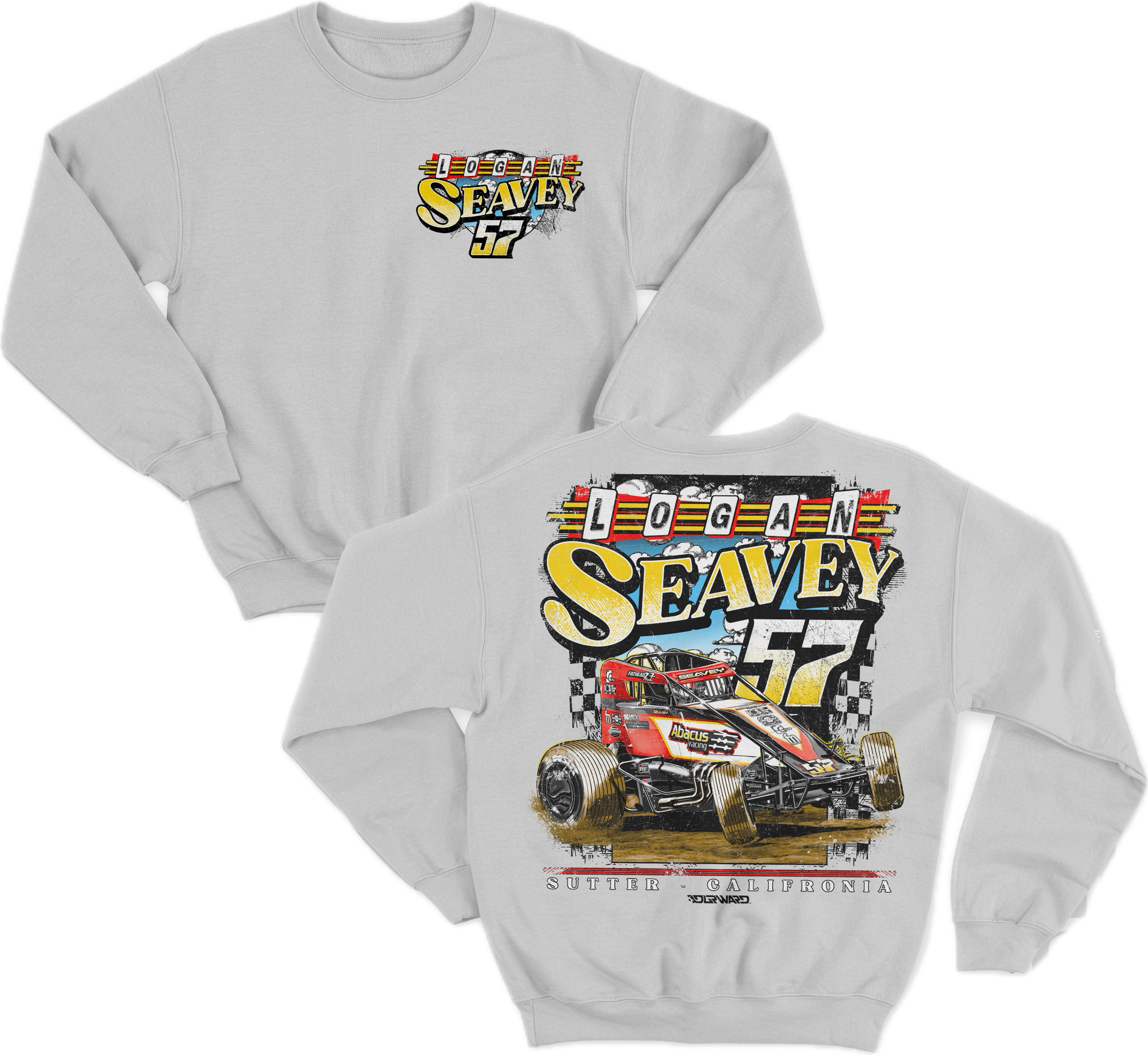 Retro 57 Sprint Car Crewneck - White