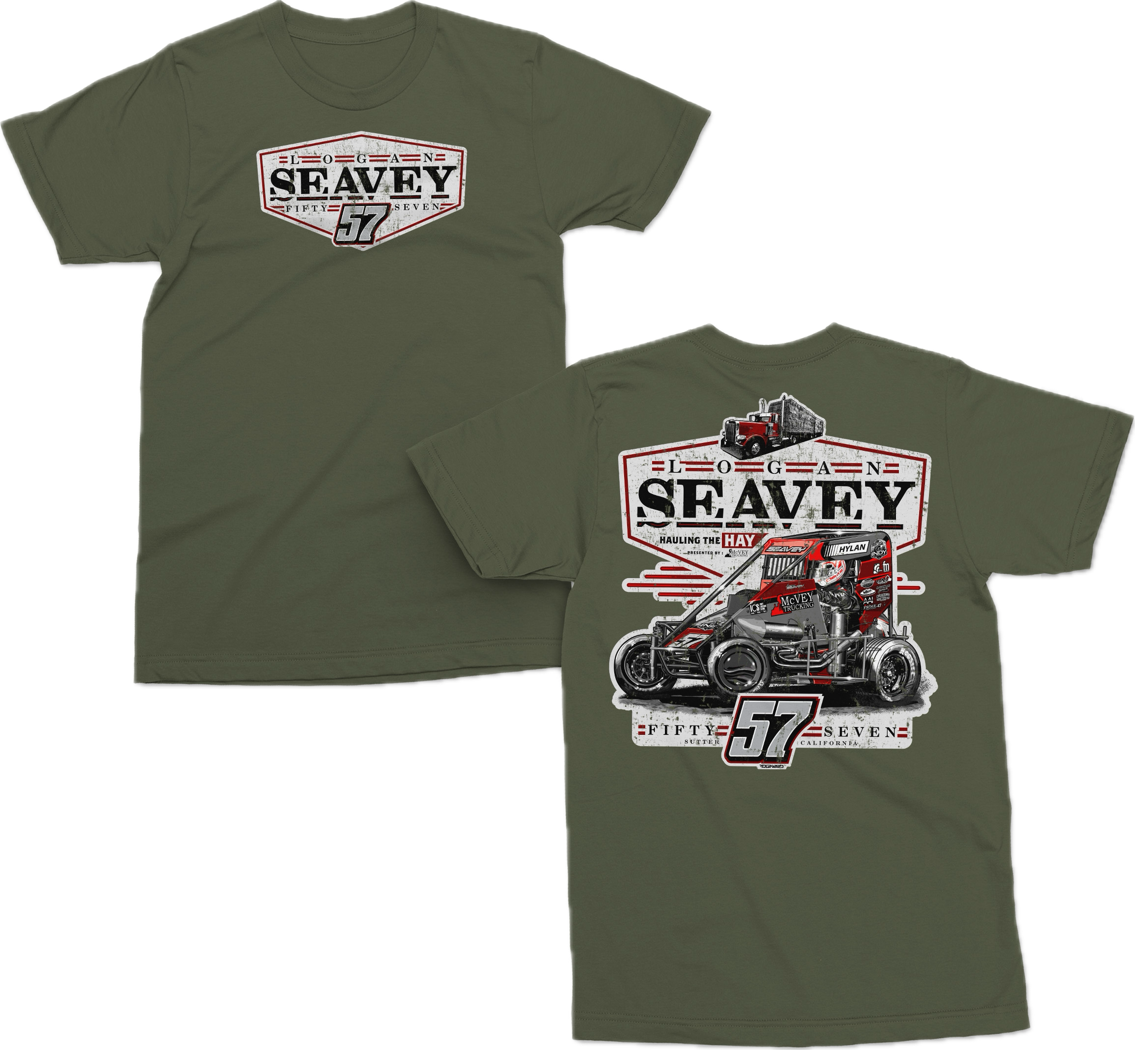Hauling The Hay T Shirt Kids - Military Green
