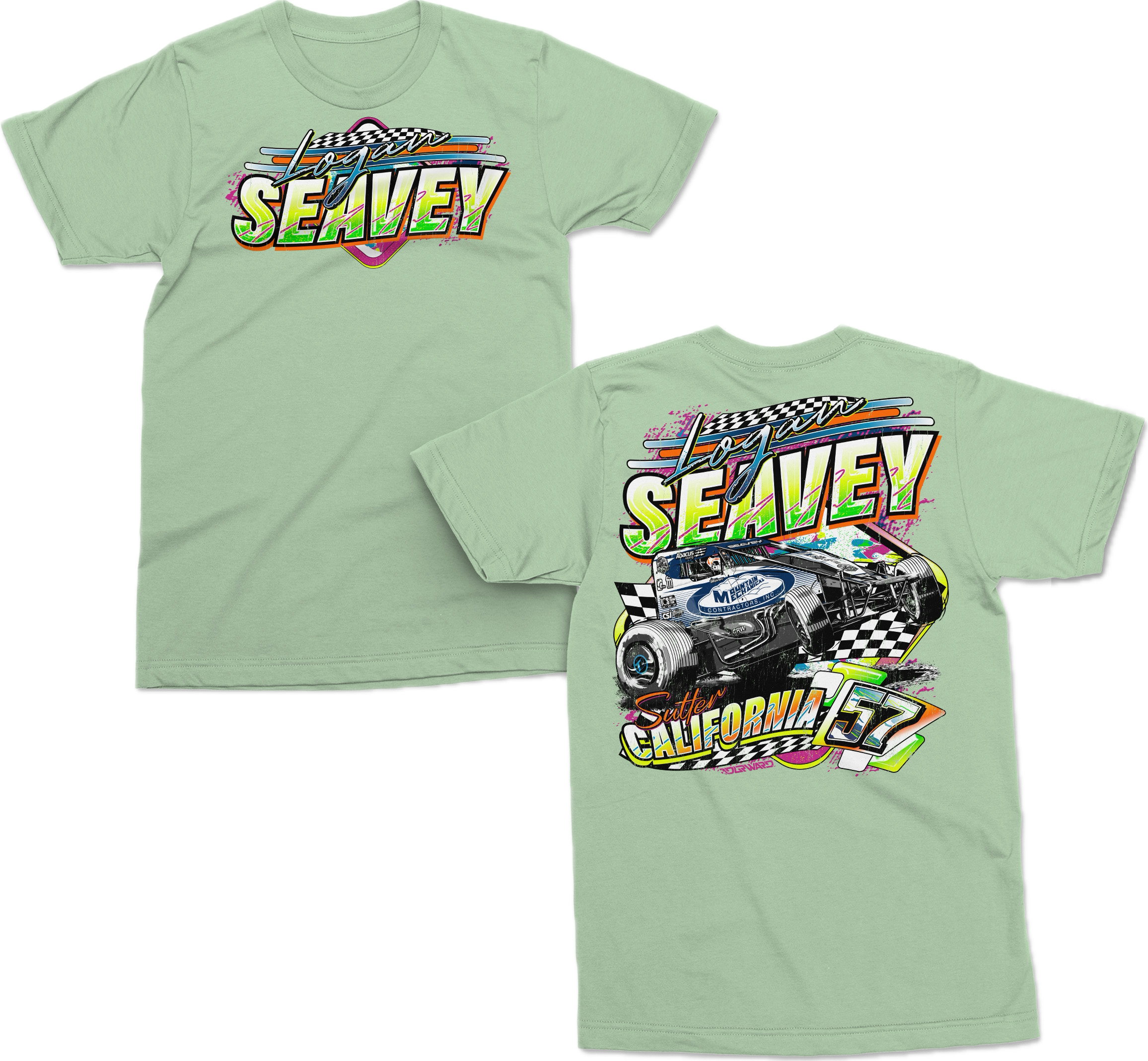 Neon 57 Sprint Car T Shirt - Mint Green