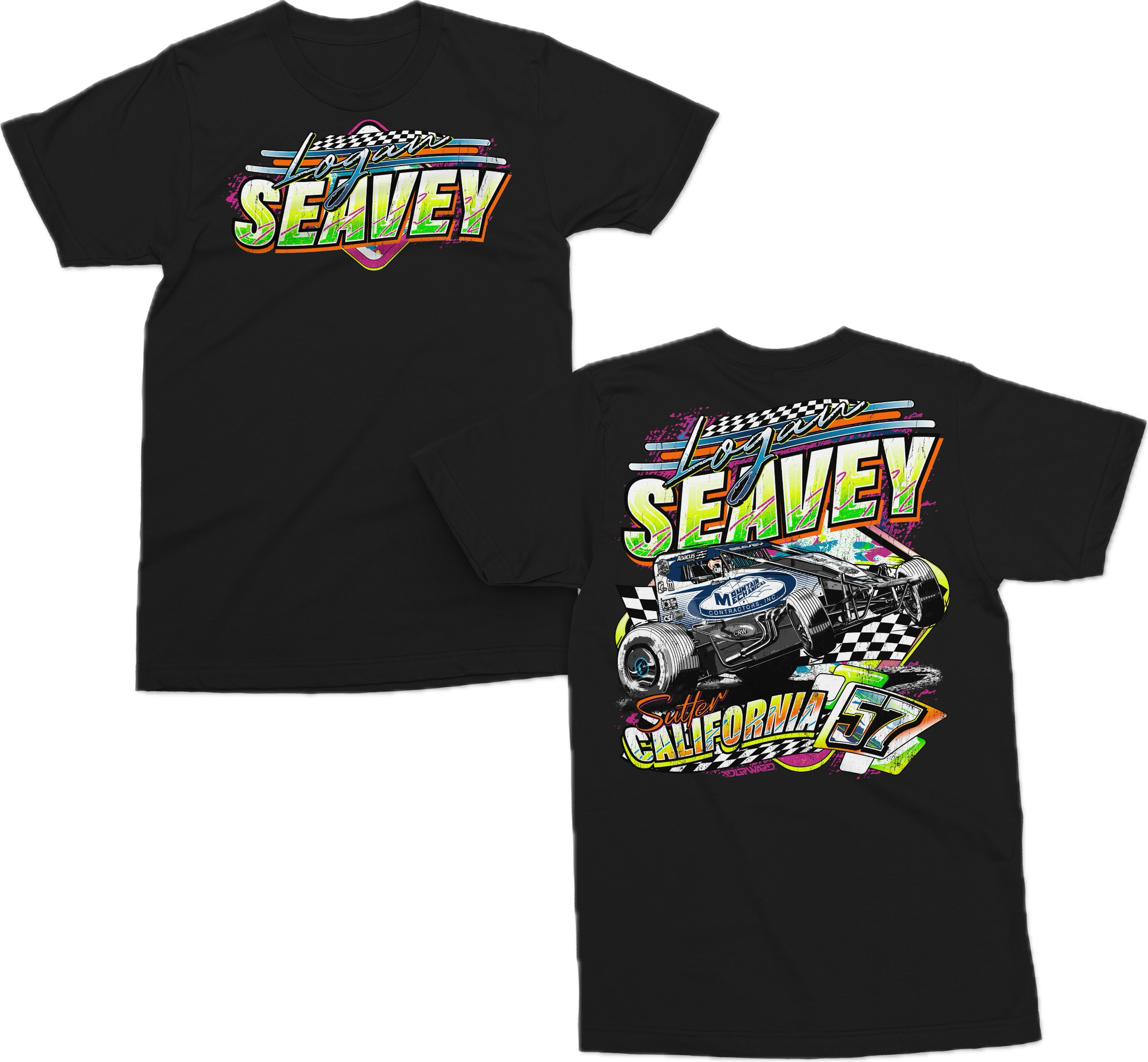 Neon 57 Sprint Car T Shirt - Black