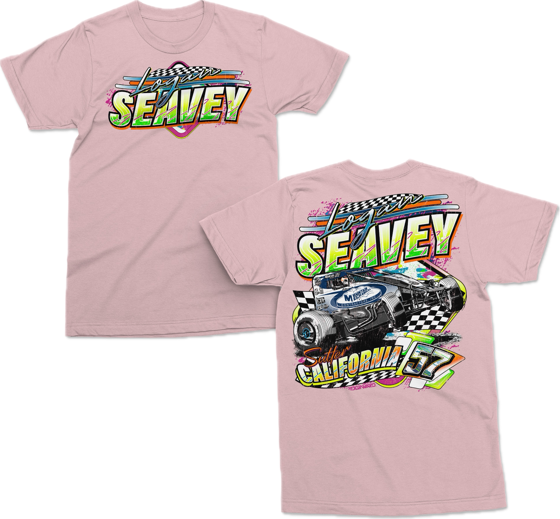 Neon 57 Sprint Car Kids T Shirt - Pink