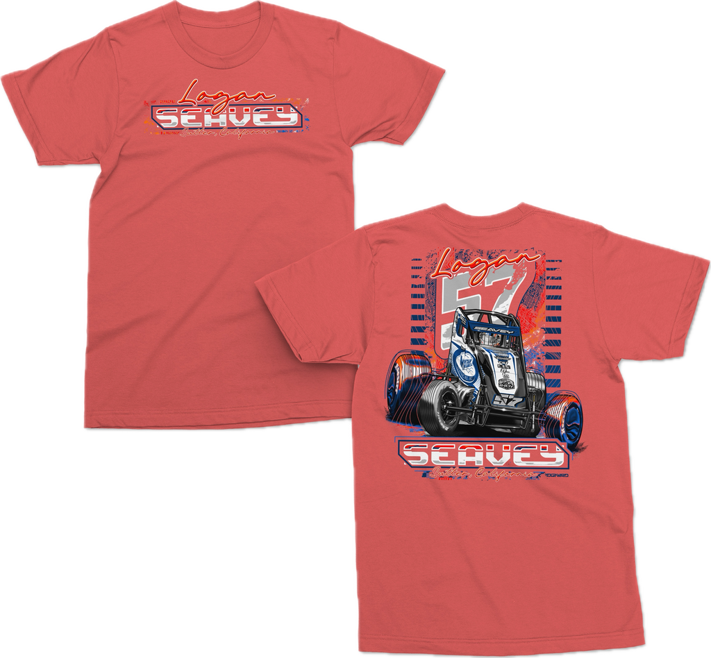 57 Sprint Car T Shirt - Coral Silk